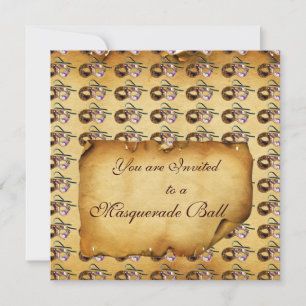 Invitación MÁS CARNAVAL MÁS CARNAVALES Máscaras con clase y e