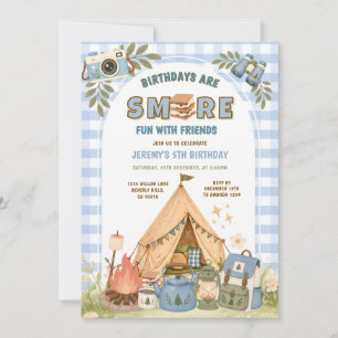 Invitación Más diversión con amigos cumpleaños de camping 
