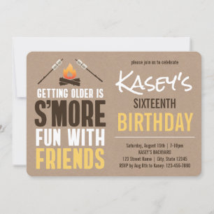 Invitación Más diversión con amigos en la fiesta de cumpleaño