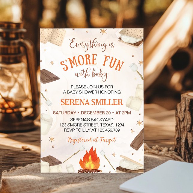 Invitación Más diversión con el bebé Smore Fogata Baby Shower (Subido por el creador)