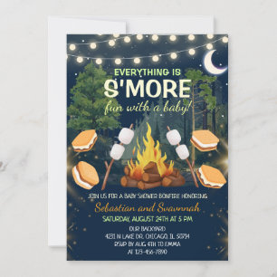 Invitación Más Diversión en la Fogata de S'mores para el Baby