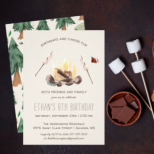 Invitación Más Diversión Fiesta de Cumpleaños de Camping