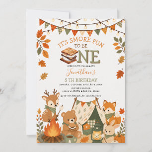 Invitación Más diversión siendo uno Cumpleaños forestal 1 Flo
