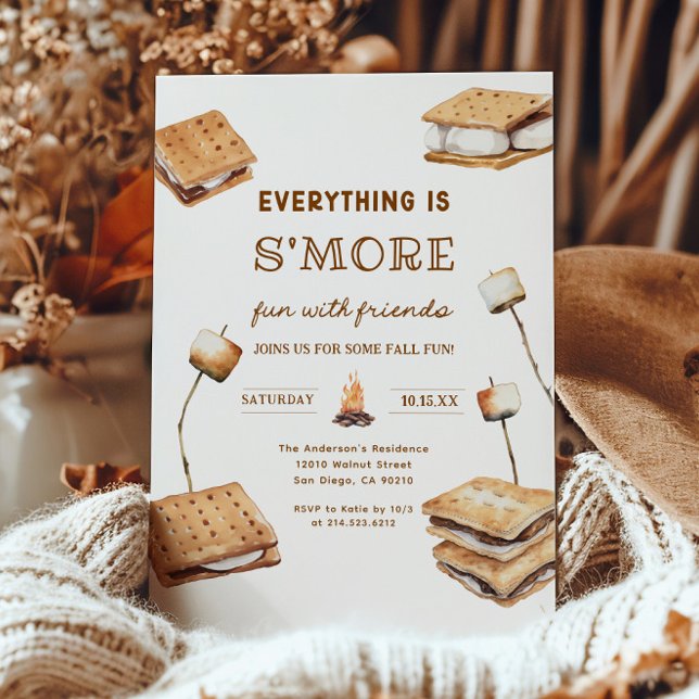 Invitación Más Divertido Con Amigos Fiesta Smores (Subido por el creador)