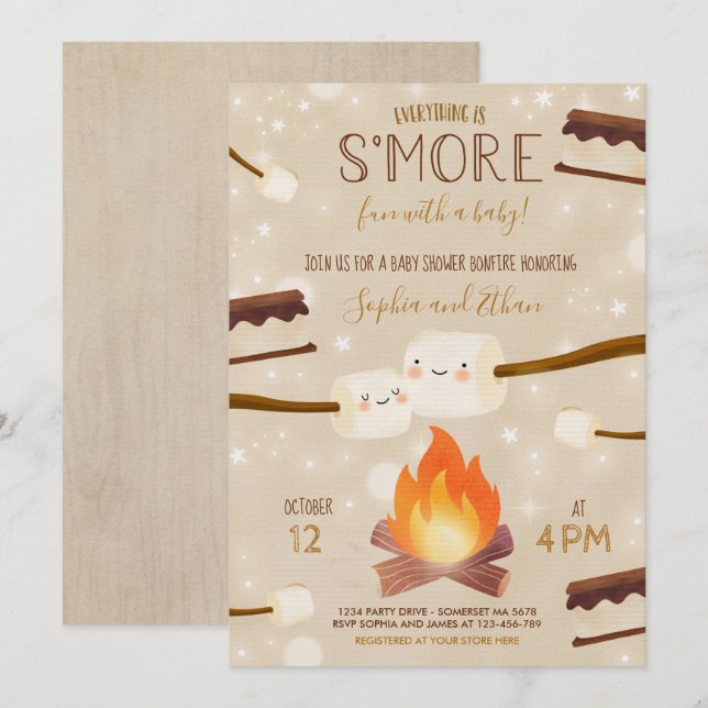Invitación Más género en la Baby Shower (Anverso / Reverso)