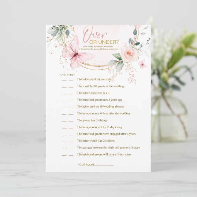 Invitación Más o menos bajo juego Butterfly Wildflowers (Anverso de pie)