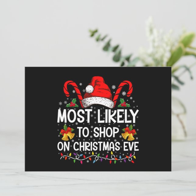 Invitación Más Probable Comprar En Nochebuena Navidad  (Anverso de pie)