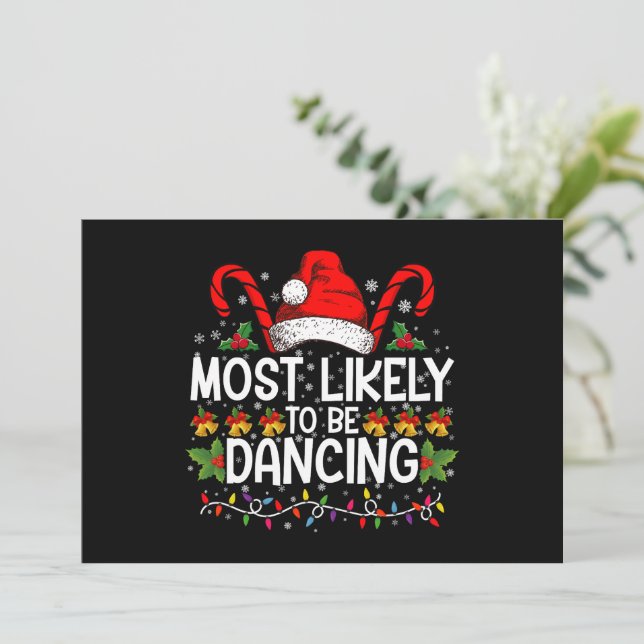Invitación Más Probable De Bailar Familia Correspondiente (Anverso de pie)