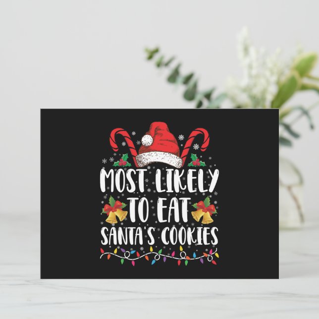Invitación Más Probable De Comer Las Galletas De Santa Navida (Anverso de pie)
