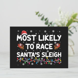Invitación Más Probable De Correr El Trineo De Santa Navidad 