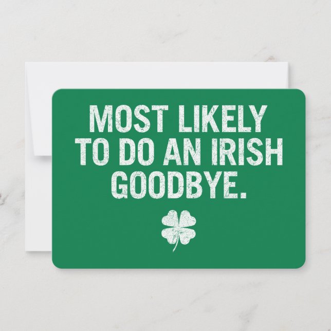 Invitación Más Probable De Hacer Un Adiós Irlandés (Anverso)