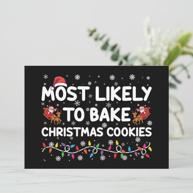 Invitación Más Probable De Hornear Galletas De Navidad Panade (Anverso de pie)