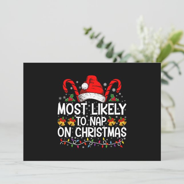 Invitación Más Probable Dormir Durante La Navidad Coincidente (Anverso de pie)