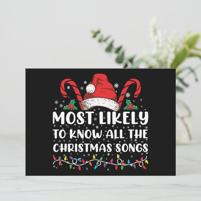 Invitación Más Probable Que Conozca Todas Las Canciones De Na (Anverso de pie)