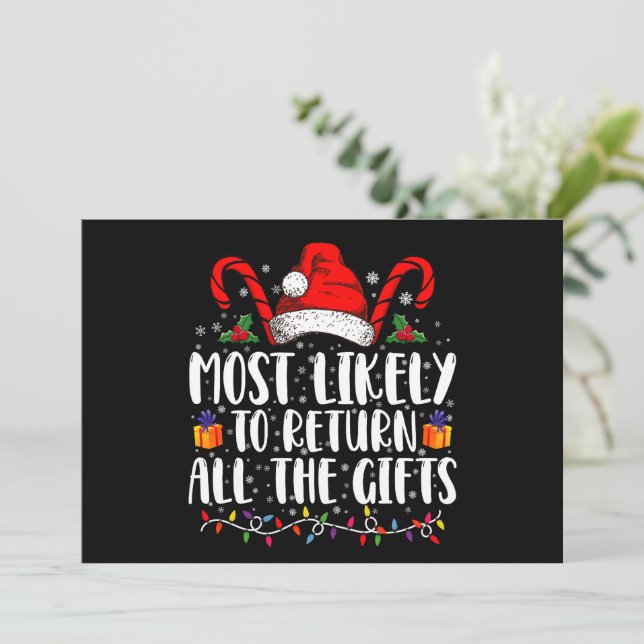 Invitación Más Probable Que Devuelva Todos Los Regalos Navida (Anverso de pie)
