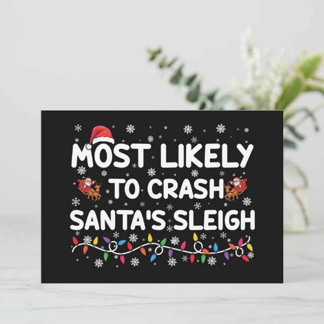 Invitación Más Probable Que Estrelle El Trineo De Santa Diver (Anverso de pie)