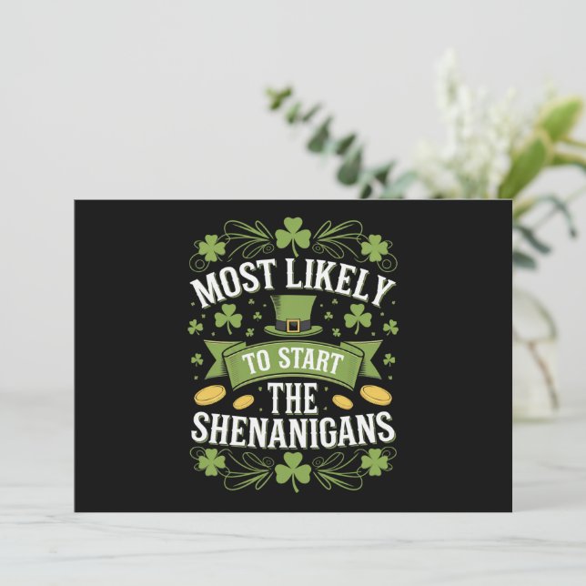 Invitación Más Probable Que Inicie El Desorden De San Patrici (Anverso de pie)
