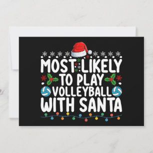 Invitación Más Probable Que Juegue Voleibol Con La Navidad De