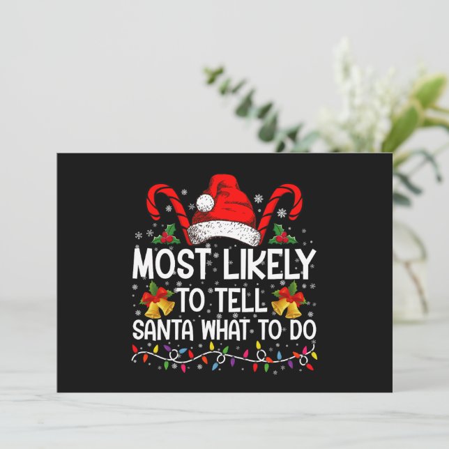 Invitación Más Probable Que Le Diga a Santa Qué Hacer en Navi (Anverso de pie)