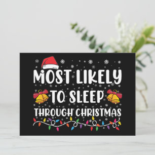 Invitación Más Probable Que Se Duerma Durante La Navidad Fami