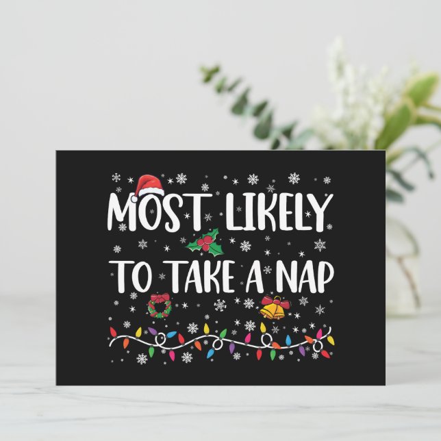 Invitación Más Probable Que Tome Una Siesta Divertida Vacacio (Anverso de pie)