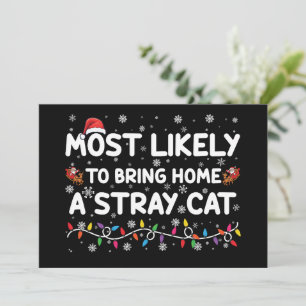 Invitación Más Probable Que Traiga a Casa Una Navidad De Gato