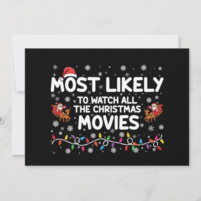 Invitación Más Probable Que Vea Todas Las Películas De Navida (Anverso)