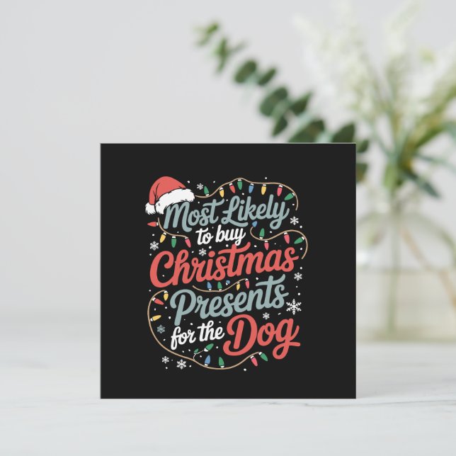 Invitación Más Propenso a Comprar Regalos de Navidad para el  (Anverso de pie)