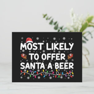 Invitación Más Propenso A Ofrecer A Santa Una Cerveza Luces D