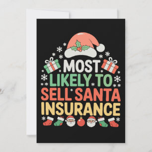 Invitación Más Propenso a Vender Seguro de Santa Navidad Xmas
