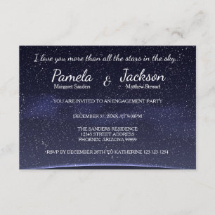 Invitación Más Que Todo El Partido Stars-3x5Engagement Invita