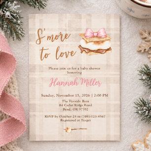 Invitación Más S’more para Amar Baby Shower Rústico y Acogedo