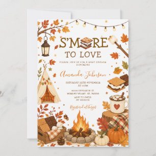 Invitación Más S’more para Amar Ducha de Bebé Otoño Camping