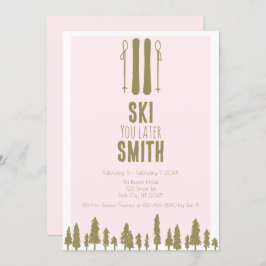 Invitación Más tarde, esquiar, fiesta de la soltera de invier