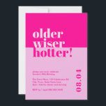 Invitación Más viejo, Wiser, más divertido, brillante rosa 30<br><div class="desc">Celebra entrar en una nueva y vibrante década de vida con nuestra divertida invitación de cumpleaños número 30. Con un brillante matiz rosa, esta invitación anuncia con humor: "más viejo, sabio, más caliente". Perfecto para la mujer moderna, esta invitación única de 30 años irradia confianza, ingenio y estilo. Ya sea...</div>
