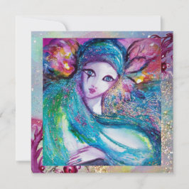 Invitación MÁSCARA AZUL SEÑORITA Elegante Fiesta de Boda de M