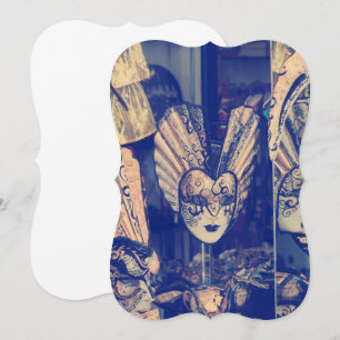 Invitación Máscara de carnaval veneciana vintage