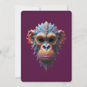 Invitación Máscara de Chimpancé Ornata