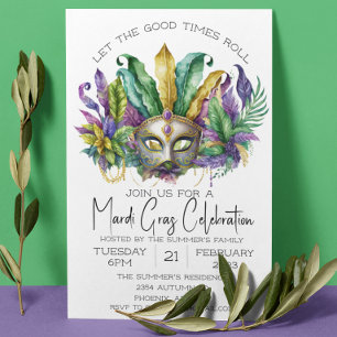 Invitación Máscara de color de agua de la celebración del Mar
