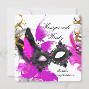 Invitación Máscara de Cumpleaños Fiesta de Disfraces Máscara 