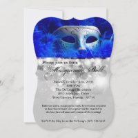Máscara de disfraz de baile de máscaras azul para