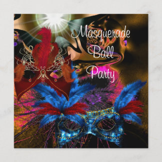 Invitación Máscara de fiesta de baile de máscaras Colorido Ab