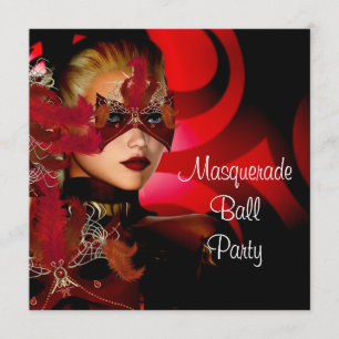 Invitación Máscara de Fiesta de Disfraz de Baile de Máscaras