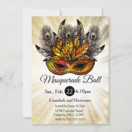 Invitación Máscara de Fiesta Starburst Masquerade