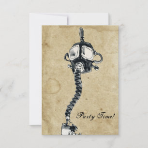 Invitación Máscara de gas de cosecha