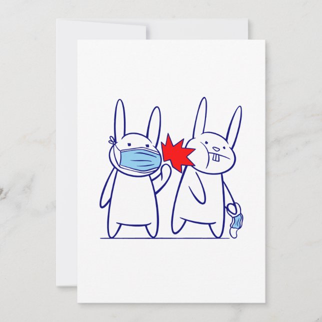 Invitación máscara de la cara de conejo divertida covita coro (Anverso)