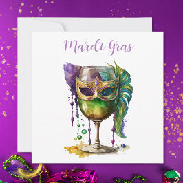 Invitación Máscara de Mardi Gras
