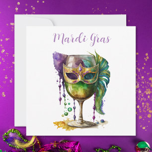 Invitación Máscara de Mardi Gras