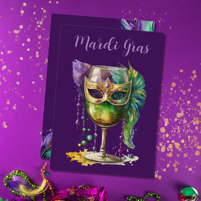 Invitación Máscara de Mardi Gras púrpura (Subido por el creador)
