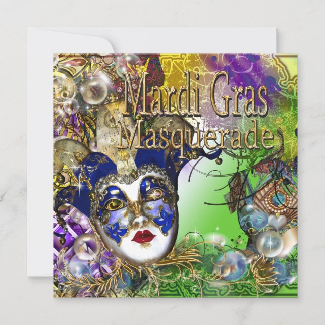 Invitación Máscara de mascarada de quinceañera PERSONALIZAR (Anverso)